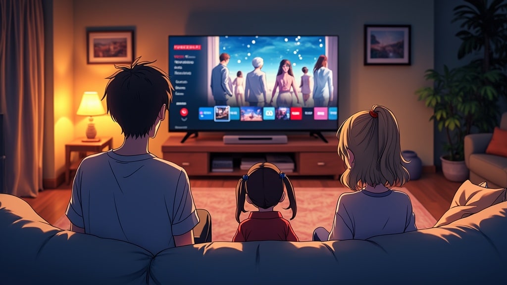 A family watch Netflix Premium on TV