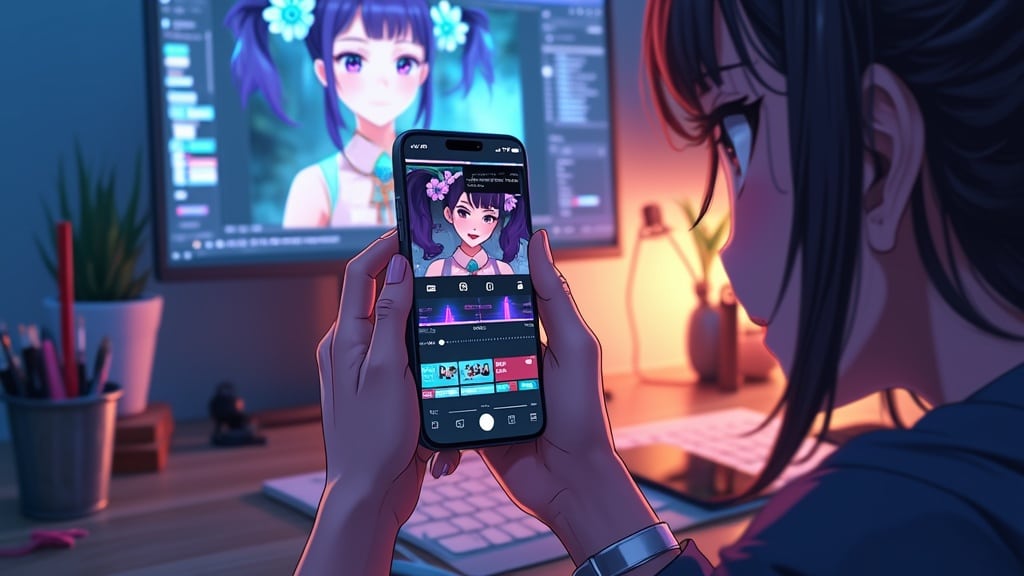 Content Creator Editing her video with Capcut Pro