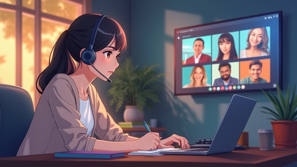 A meeting is being held with Zoom Bản quyền